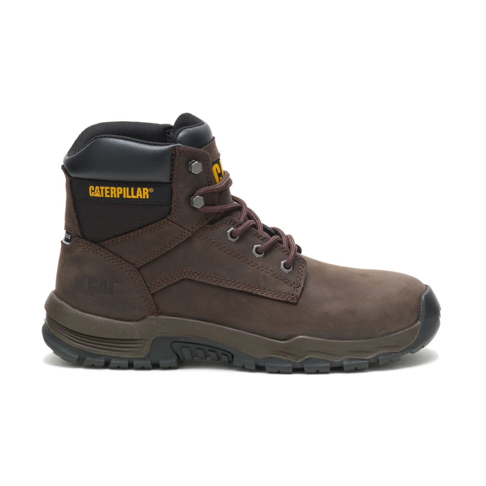 Caterpillar Work Boots UAE Online - Caterpillar Upholder Waterproof Steel Toe Mens - Dark Chocolate XBINUW306